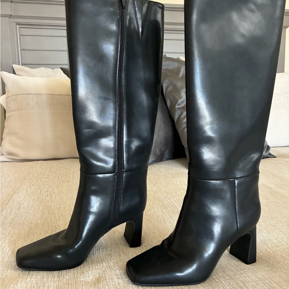 INC International Concepts Black Heeled Boots - style Odina